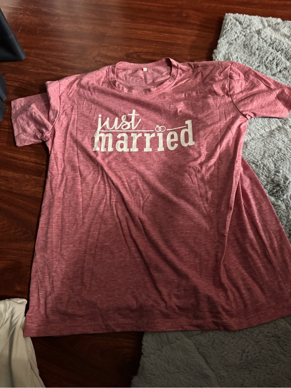 Just Married Pink Women’s Tee - 'Just Married' Graphic Shirt